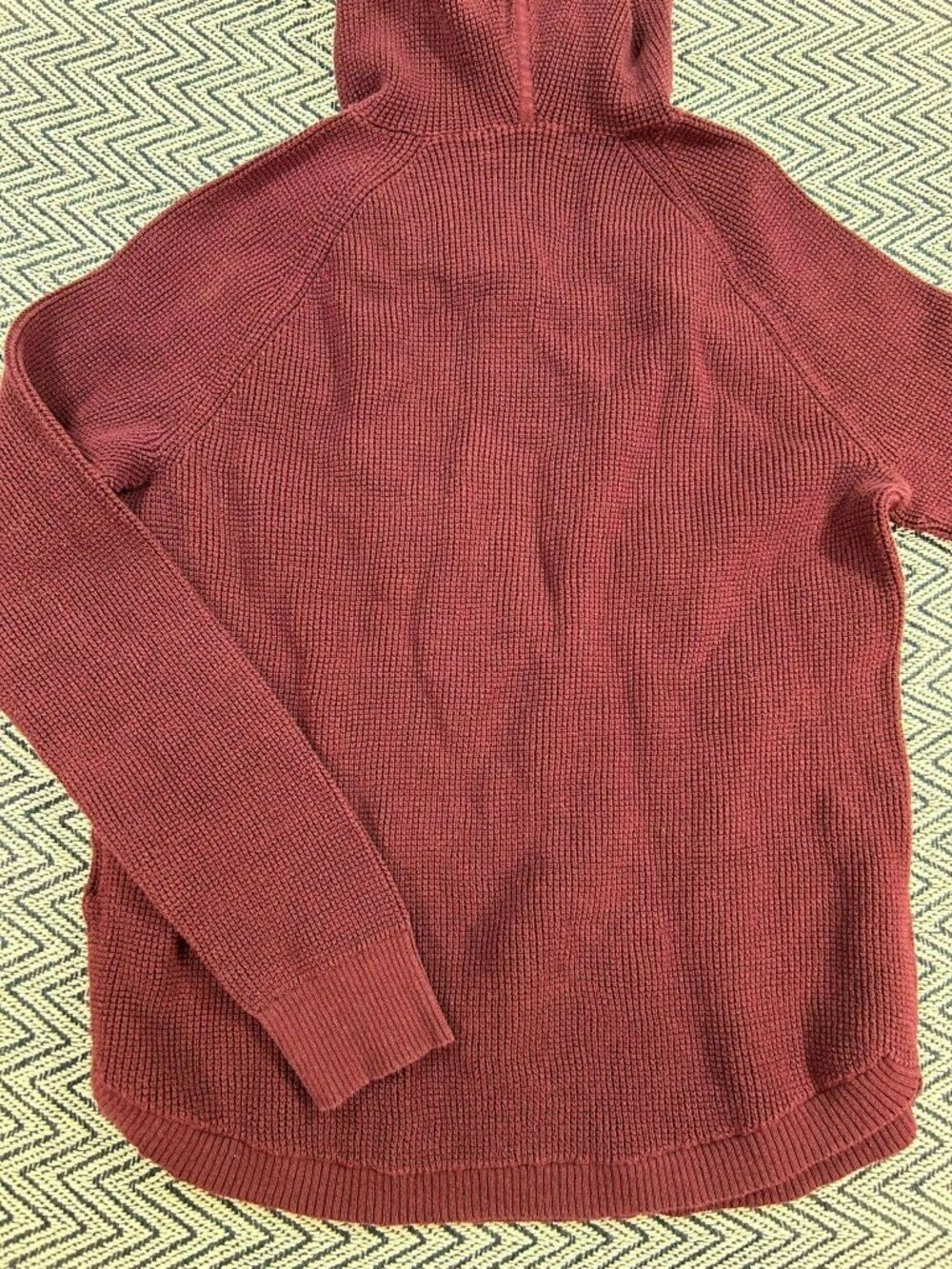 Lauren Ralph Lauren Womens Knit Hoodie Burgundy M Cotton Casual Pre-Owned - Picture 6 of 6